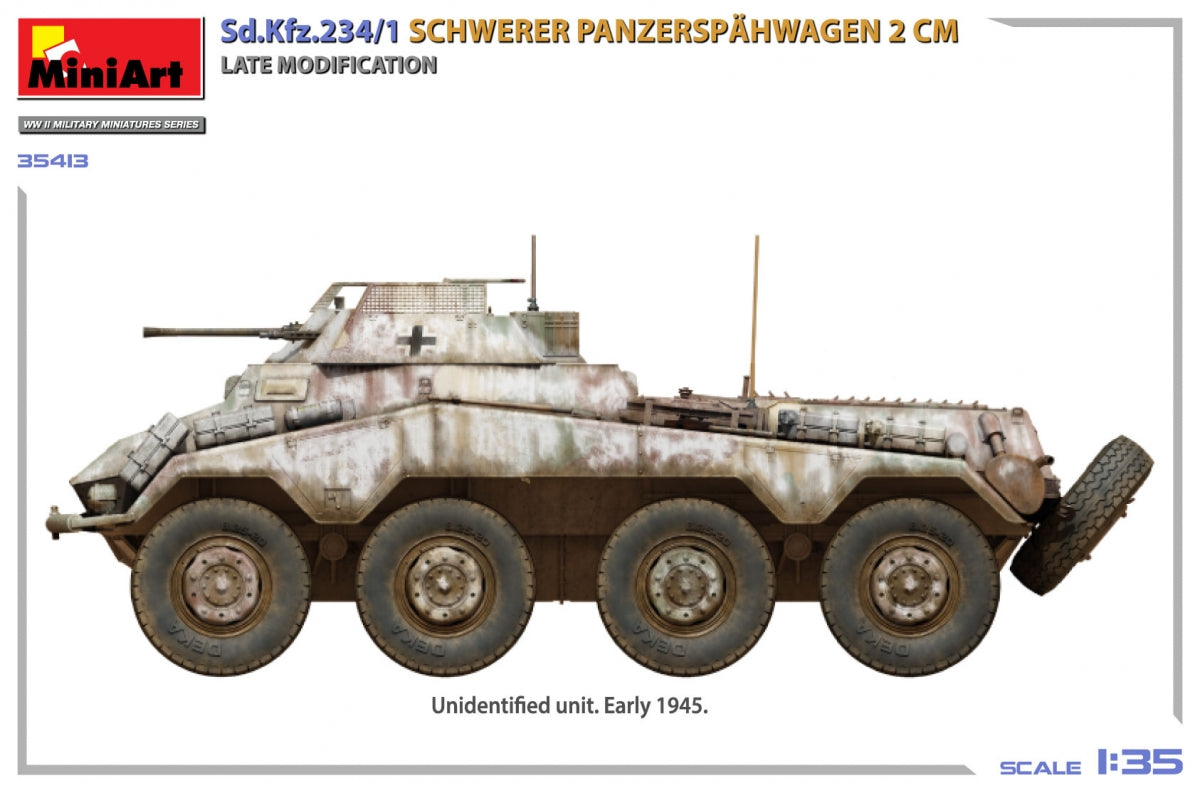 MiniArt 35413 Sd.Kfz.234/1 Schwerer Panzerspähwagen (2 cm). Late Mod 1/35 – zdjęcie 3