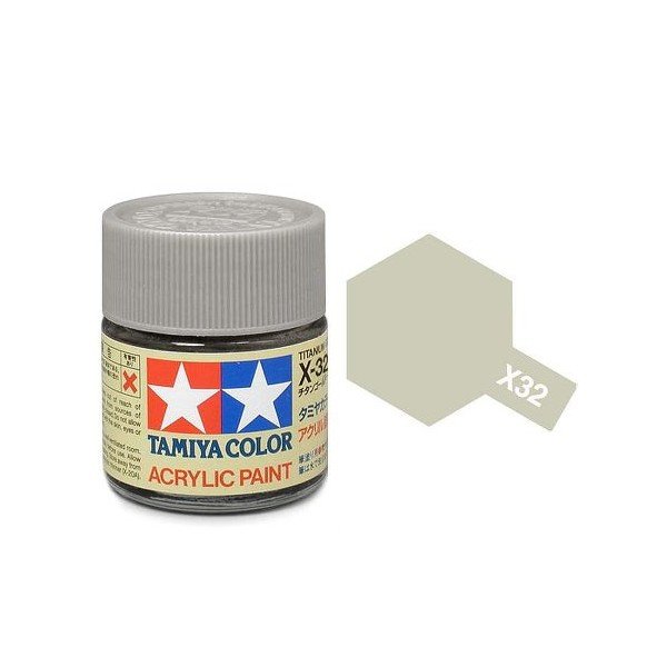 Tamiya 81032 Peinture acrylique X-32 Argent titane 23 ml