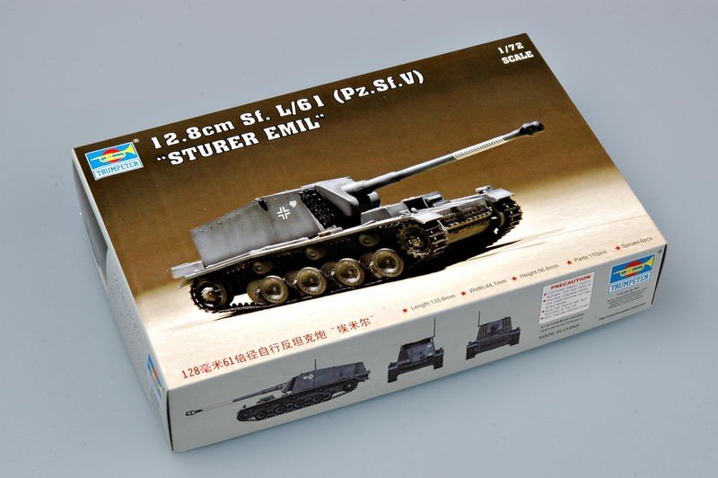 Trumpeter 07210 12.8cm Sf. L/61 (Pz.Sf.V) &amp;quot;STURER EMIL&amp;quot; 1/72 – zdjęcie 2