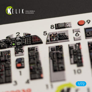 KELIK K72039 RF-4C &amp;quot;PHANTOM II&amp;quot; INTERIOR 3D DECALS FOR HASEGAWA KIT 1/72 – zdjęcie 2