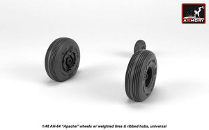 Armory Models AW48331 AH-64 Apache wheels w/ weighted tires, ribbed hubs 1/48 – image 4