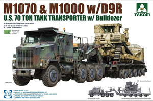 Takom 5002 US M1070 &amp;amp; M1000 w/D9R US 70 Ton Tank Transporter w/Bulldozer 1/72