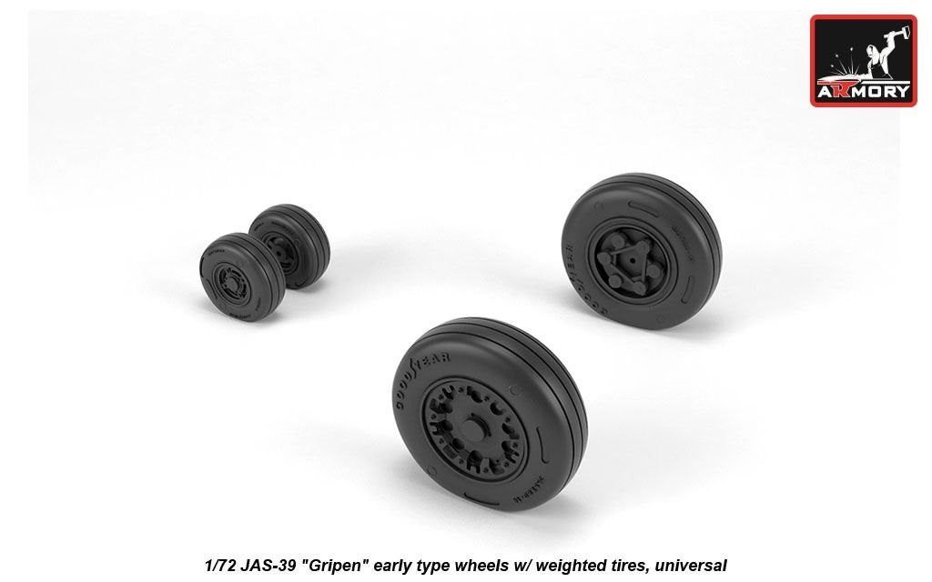 Armory Models AW72503 JAS-39 Gripen wheels w/ weighted tires, early 1/72 – zdjęcie 3