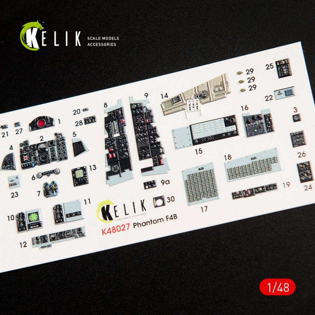 KELIK K48027 F-4B INTERIOR 3D DECALS FOR TAMIYA KIT 1/48 – zdjęcie 4