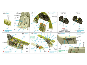 Quinta Studio QD32189 F6F-3E/N Hellcat 3D-Printed colored Interior on decal paper (Trumpeter) 1/32 – image 2