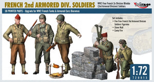 Mirage Hobby 720013 FRENCH 2nd ARMORED DIV. SOLDIERS WW2 Free French 2e Division Blindée (2nd Armored Division) Soldiers 1/72 – zdjęcie 4