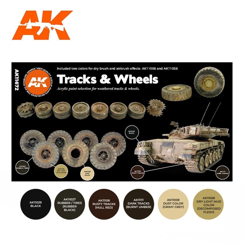 AK Interactive AK11672 3G TRACKS &amp;amp; WHEELS 6x17 ml – imagen 2