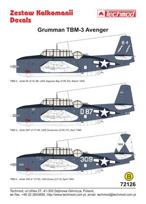Techmod 72126 - Grumman TBM-3 Avenger 1/72 – immagine 2