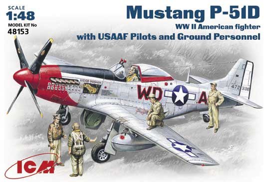 ICM 48153 Mustang P-51D with USAAF Pilots and Ground Personnel 1/48