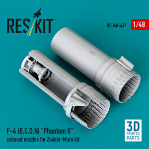 RESKIT RSU48-0467 F-4 (B, C, D, N) "Phantom II" exhaust nozzles for Zoukei-Mura kit (3D Printed) 1/48
