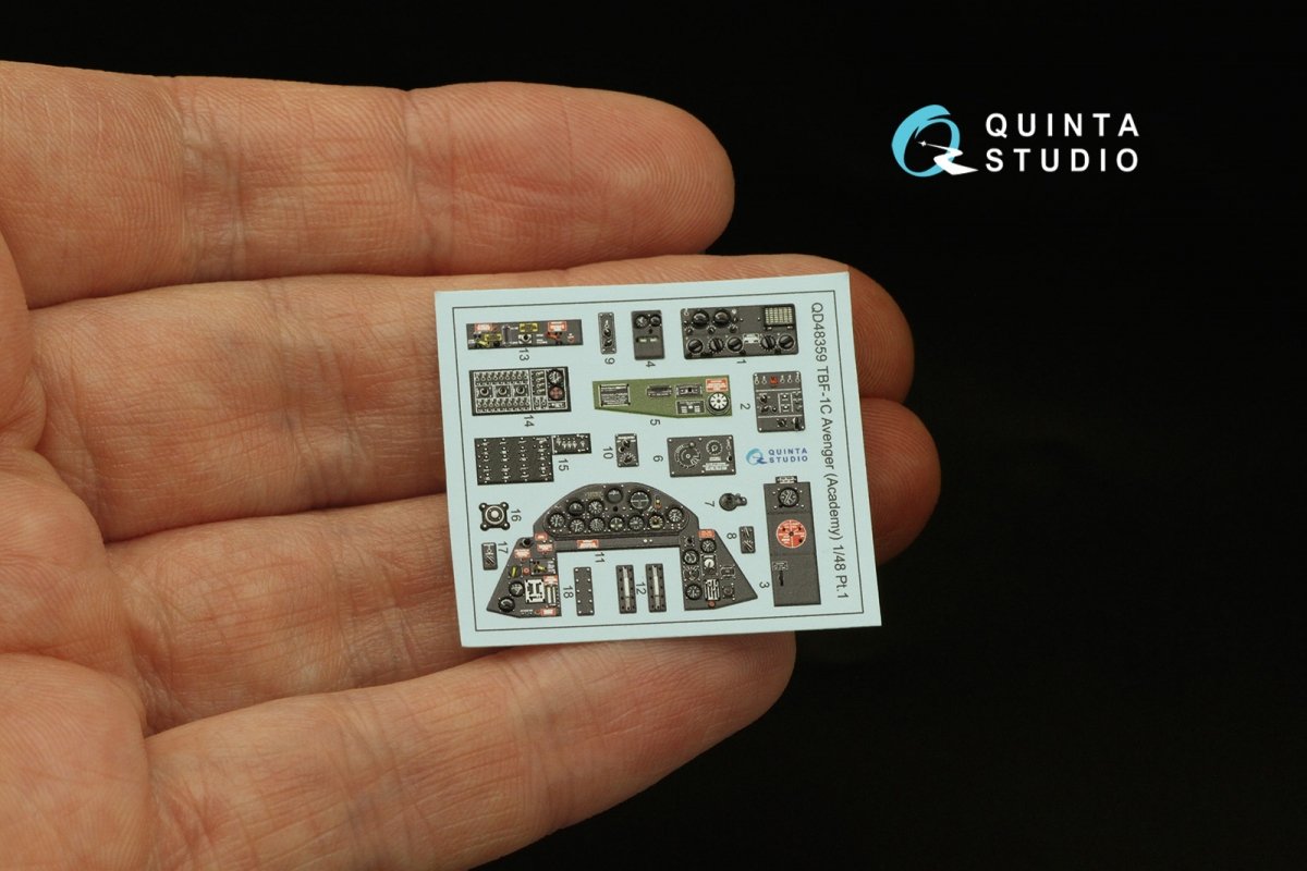 Quinta Studio QD48359 TBF-1 Avenger 3D-Printed &amp;amp; colored Interior on decal paper (Academy) 1/48 – image 3