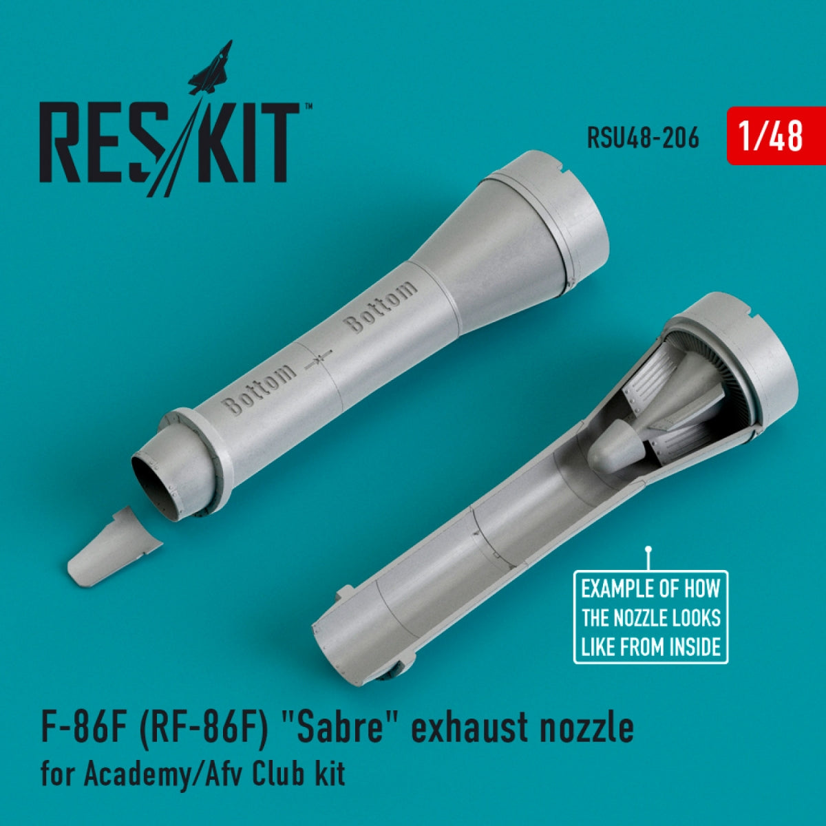 RESKIT RSU48-0206 F-86F (RF-86F) "SABRE" EXHAUST NOZZLES FOR ACADEMY/AFV CLUB KIT 1/48