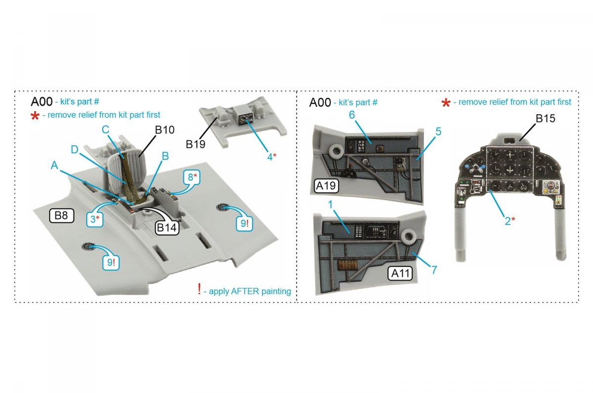 Quinta Studio QD72056 Yak-9D 3D-Printed &amp;amp; coloured Interior on decal paper (Zvezda) 1/72 – zdjęcie 6