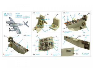 Quinta Studio QD72070 Me 410 3D-Printed &amp;amp; coloured Interior on decal paper (Italeri) 1/72 – zdjęcie 2