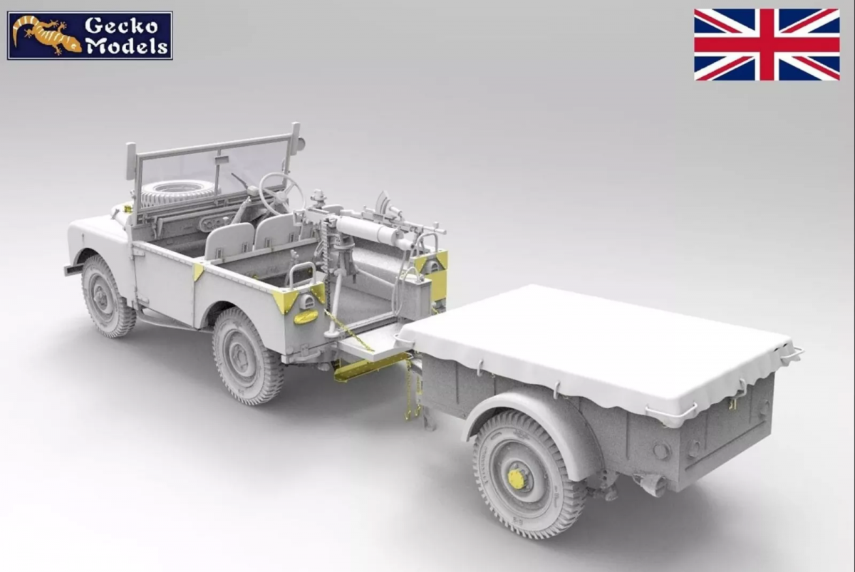 Gecko Models 35GM0076 Korean War British FV18001 Mk. 1 80in 4x4 Utility Vehicle (Early Production) w/10-cwt Bantam Trailer 1/35 – zdjęcie 4