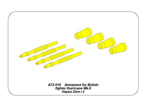 Aber A72 010 Armament for British fighter Hurricane Mk.II; Hispano 20mm x 4 1/72 – image 8