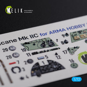 KELIK K72114 Hurricane Mk IIC interior 3D decals for Arma Hobby kit 1/72 – image 5