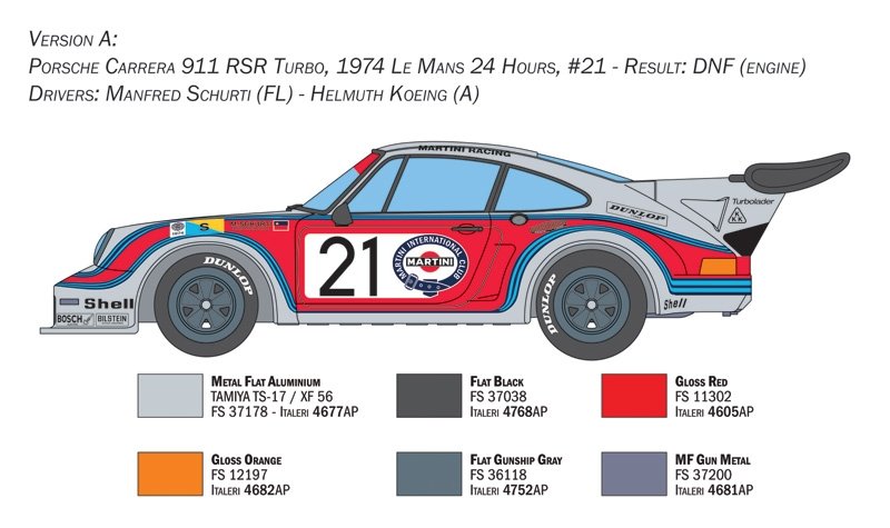 Italeri 3625 Porsche Carrera RSR Turbo 1/24 – zdjęcie 4