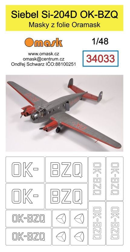 Omask 34033 Siebel Si-204D OK-BZQ 1/48