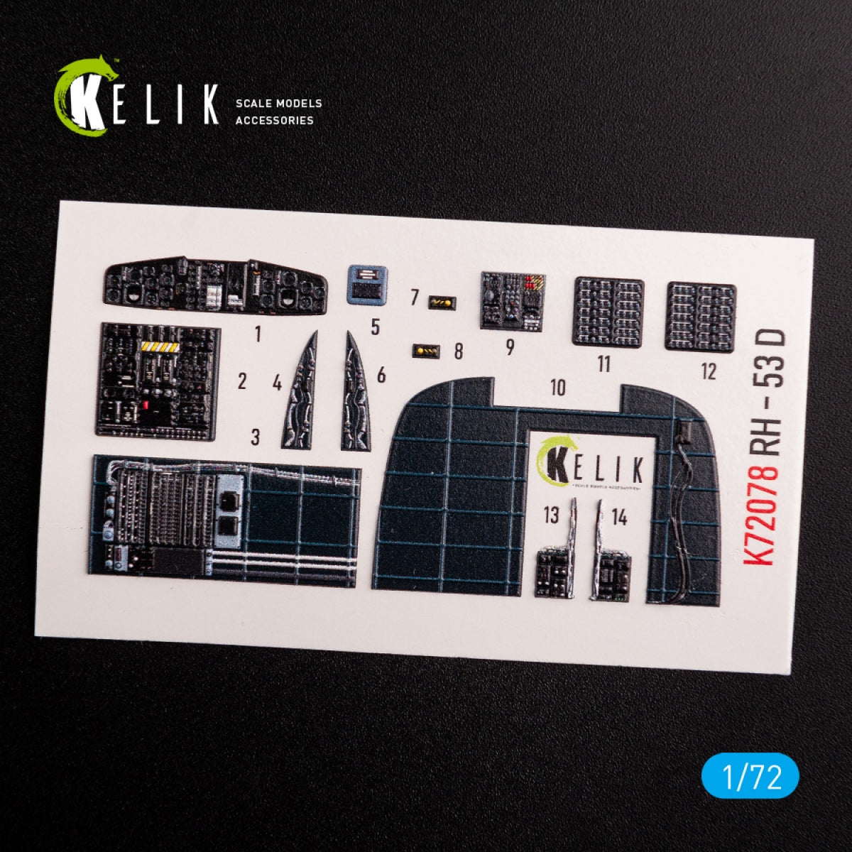 KELIK K72078 CH-53D Sea Stallion interior 3D decals for Fujimi/Academy kit 1/72 – image 3