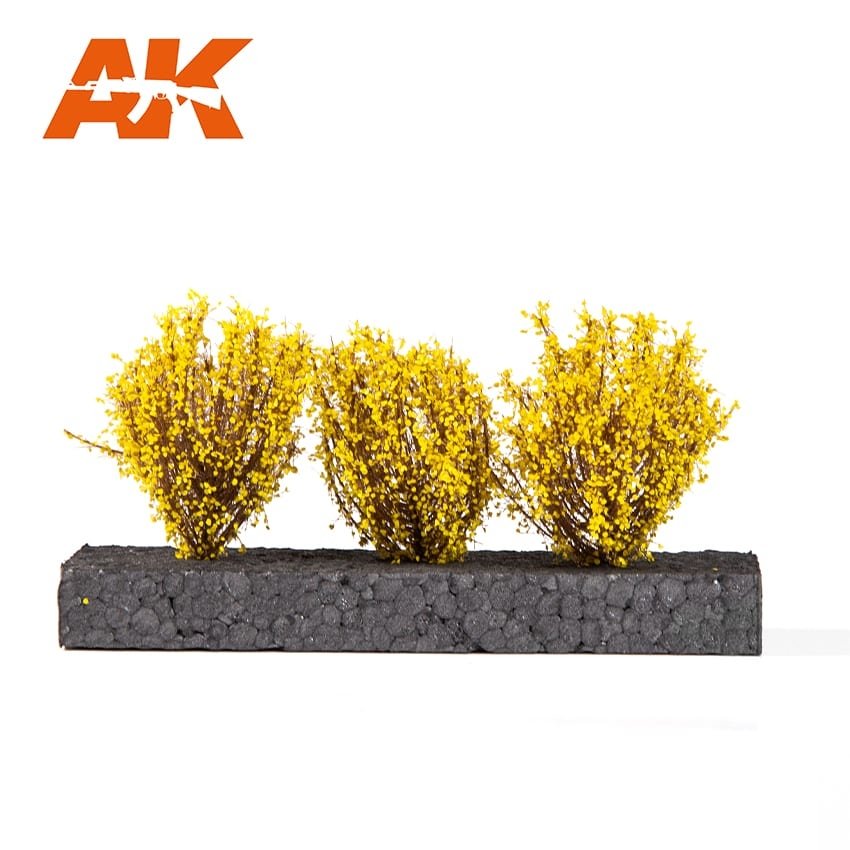 AK Interactive AK8218 LIGHT YELLOW BUSHES 4-6CM 1/35 – immagine 2