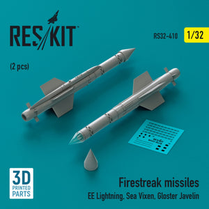 RESKIT RS32-0410 Firestreak missiles (2 pcs) (3D Printed) 1/32 – image 2