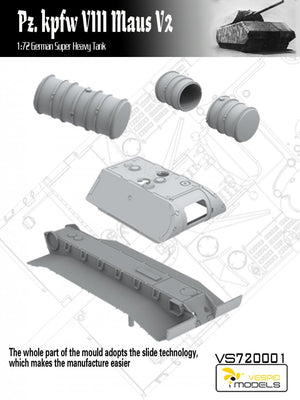 Vespid Models VS720001 Pz.Kpfw. VIII Maus V2 German Super Heavy Tank 1/72 – zdjęcie 6