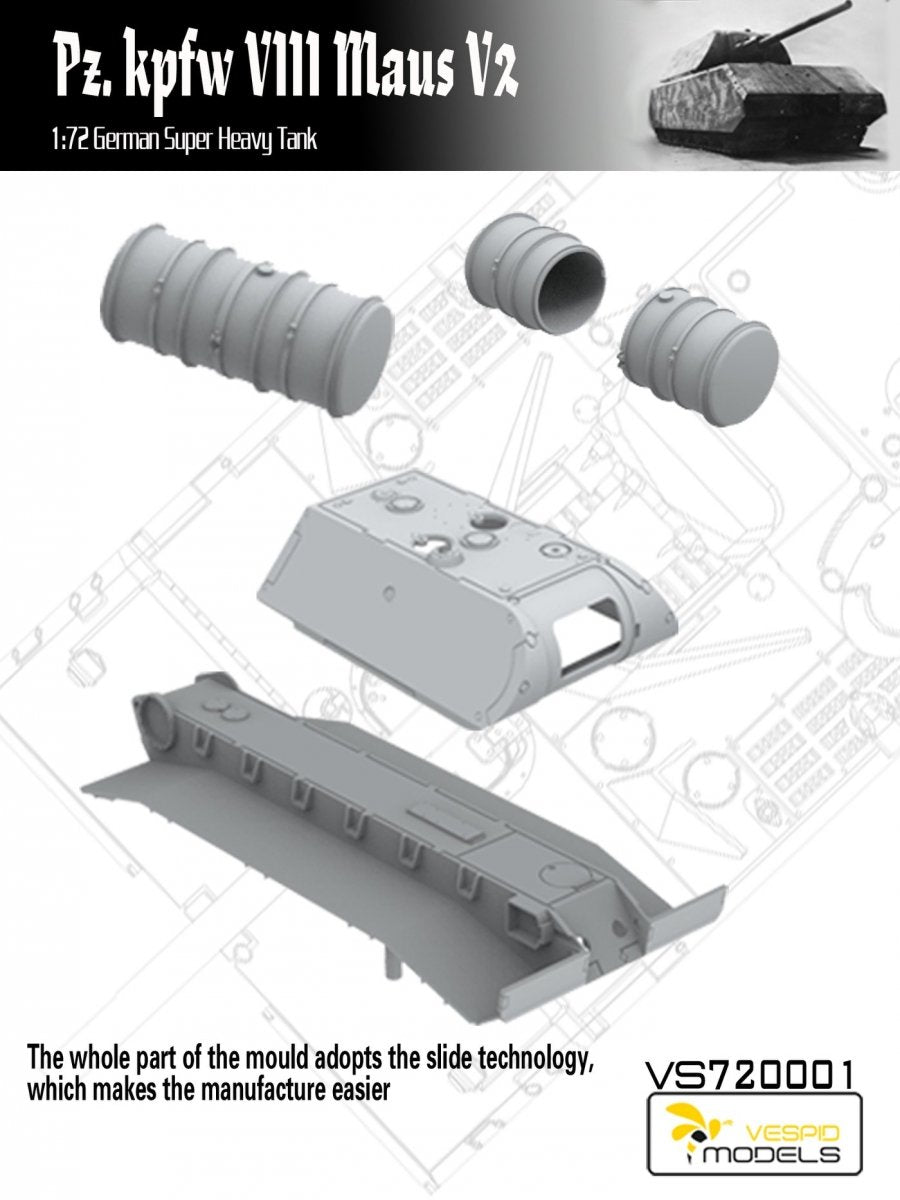 Vespid Models VS720001 Pz.Kpfw. VIII Maus V2 German Super Heavy Tank 1/72 – zdjęcie 6