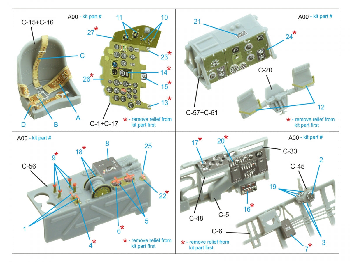 Quinta Studio QD32240 Mitsubishi J2M3 Raiden 3D-Printed &amp;amp; colored Interior on decal paper (Zoukei Mura) 1/32 – image 2