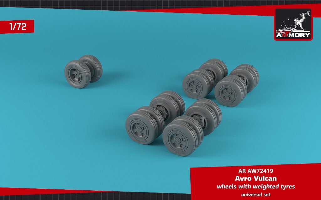 Armory Models AW72419 AVRO Vulcan wheels w/ weighted tires 1/72 – zdjęcie 3