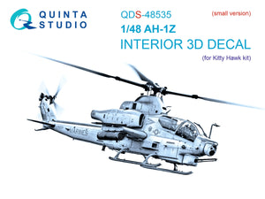 Quinta Studio QDS-48535 AH-1Z Zulu Cobra/Viper 3D-Printed &amp;amp; coloured Interior on decal paper (KittyHawk) (small version) 1/48