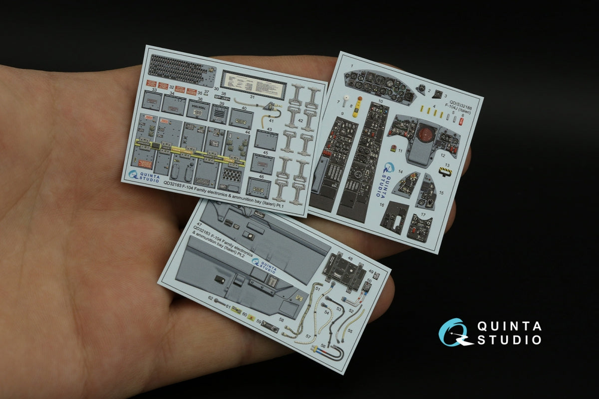 Quinta Studio QD32188 F-104J 3D-Printed colored Interior on decal paper (Italeri) 1/32 – image 2