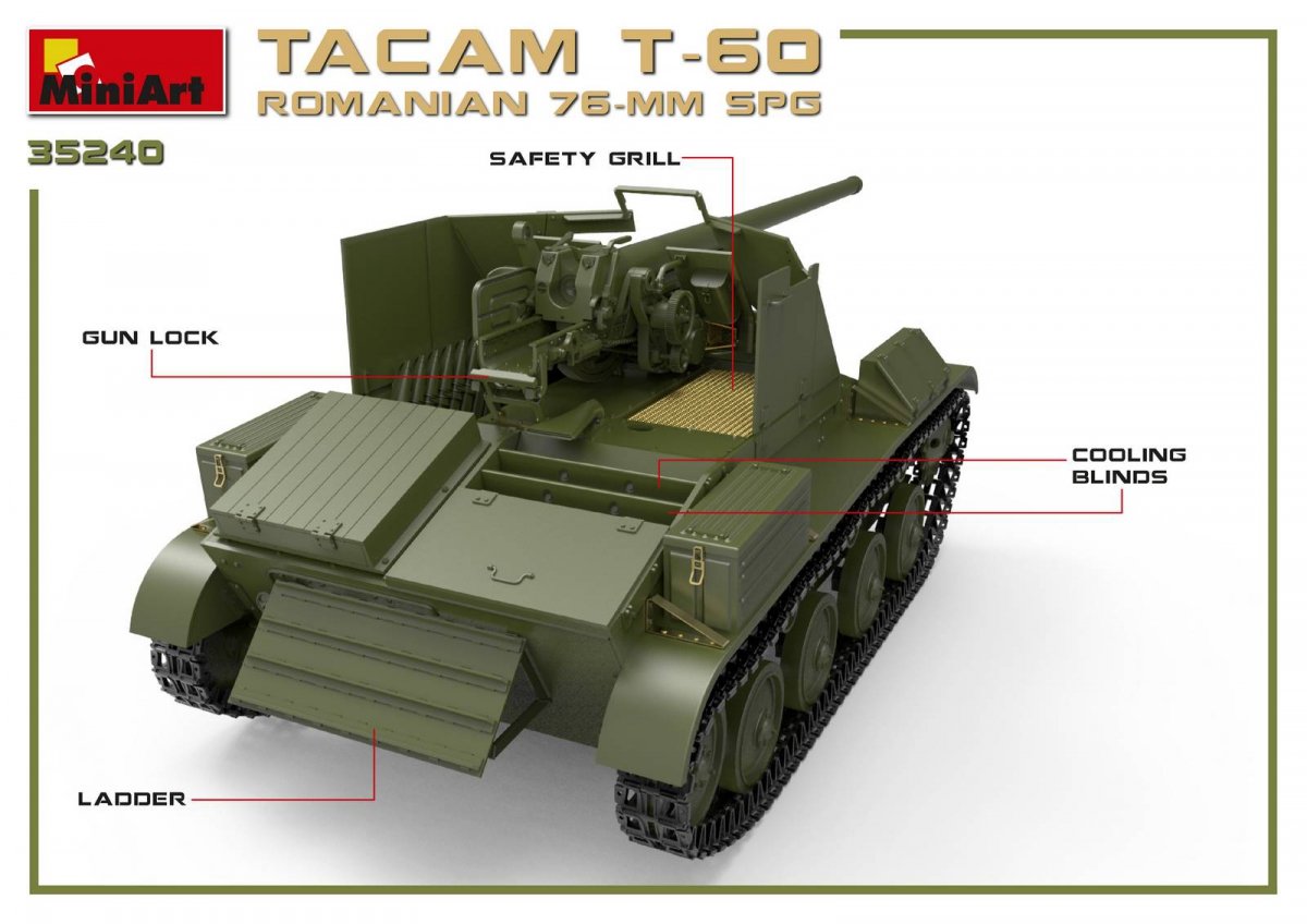 MiniArt 35240 ROMANIAN 76-mm SPG TACAM T-60 INTERIOR KIT 1/35 – zdjęcie 8