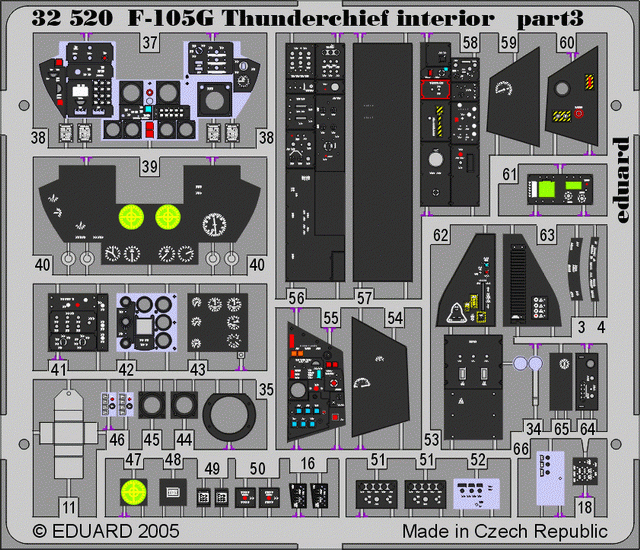 Eduard 32520 F-105G interior 1/32 TRUMPETER – zdjęcie 3