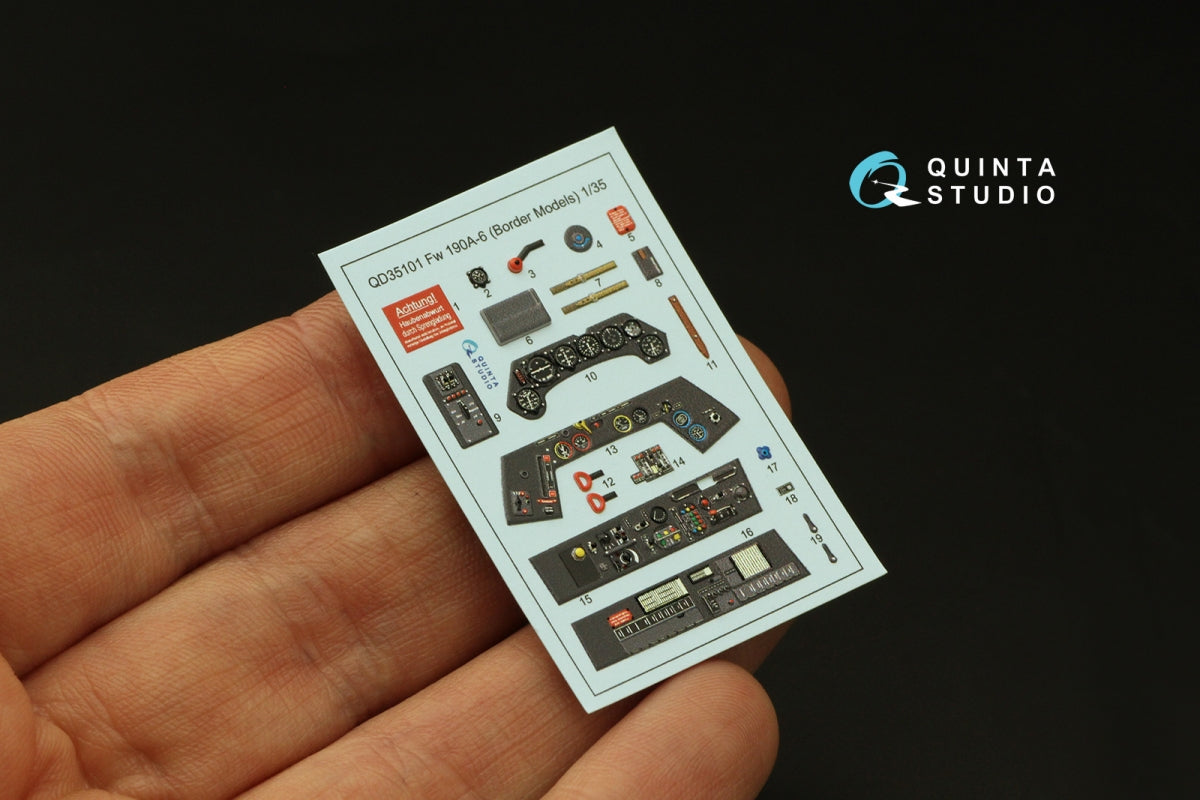 Quinta Studio QD35101 FW 190A-6 3D-Printed &amp;amp; colored Interior on decal paper (Border Model) 1/35 – image 4