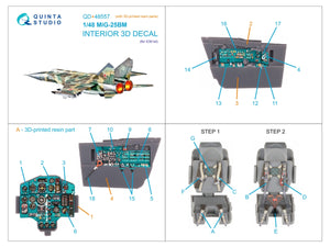 Quinta Studio QD+48557 MiG-25BM 3D-Printed &amp;amp; coloured Interior on decal paper (ICM) (with 3D-printed resin parts) 1/48 – zdjęcie 12