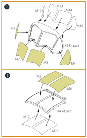 Clear Prop! CPA72128 OV-1B Mohawk &amp;quot;Pilot School&amp;quot; painting mask on &amp;quot;yellow kabuki paper&amp;quot; for CP kit CP72038 1/72 – zdjęcie 4