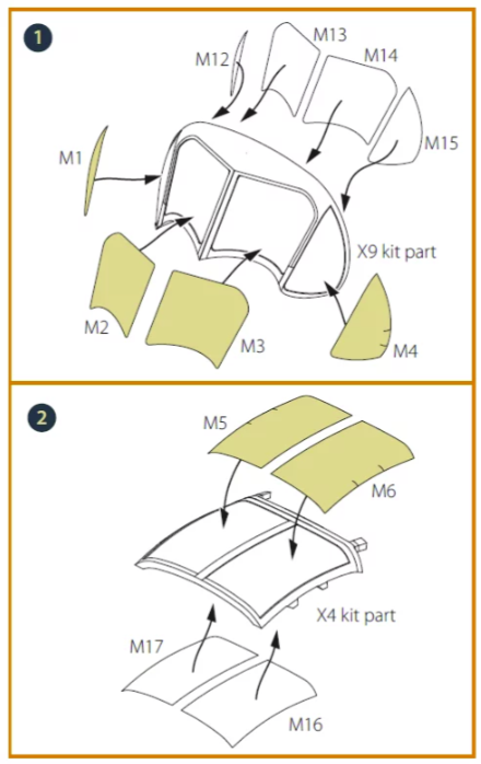 Clear Prop! CPA72128 OV-1B Mohawk &amp;quot;Pilot School&amp;quot; painting mask on &amp;quot;yellow kabuki paper&amp;quot; for CP kit CP72038 1/72 – zdjęcie 4