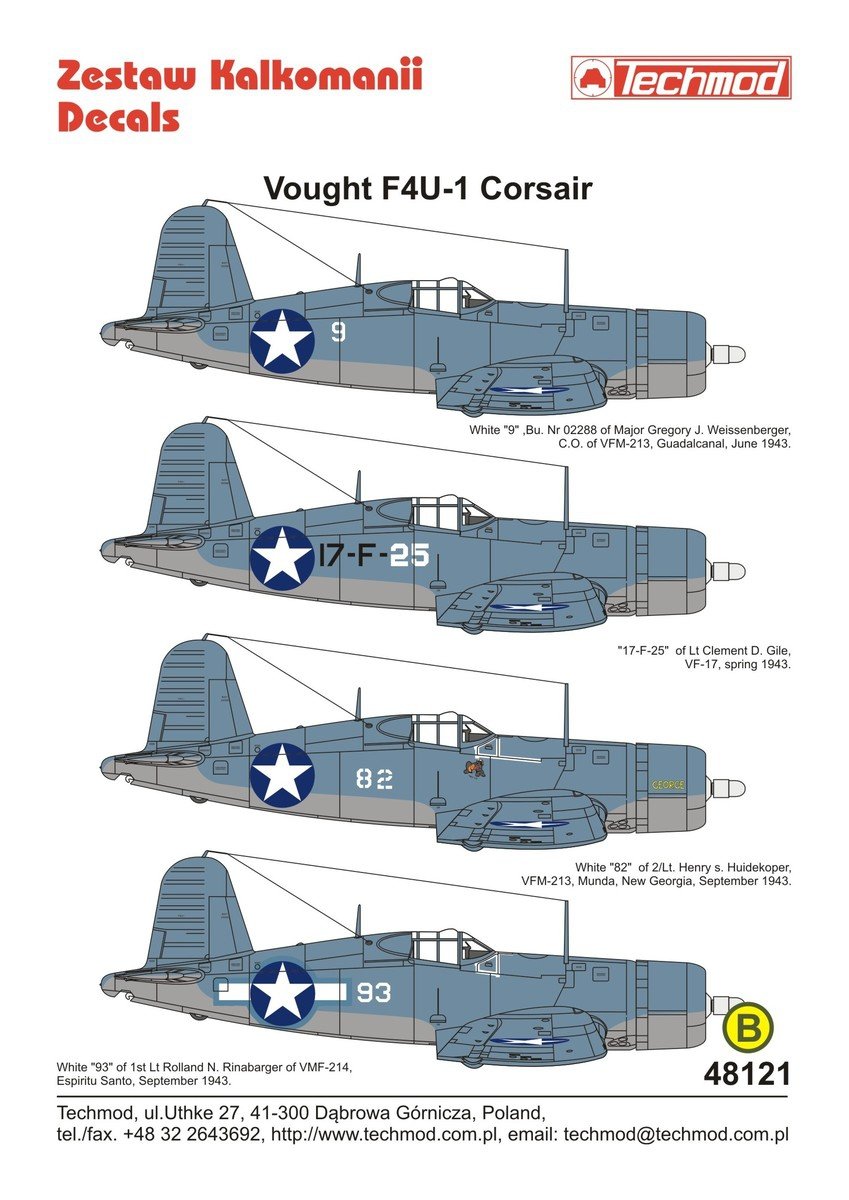 Techmod 48121 Vought F4U-1 Corsair 1/48 – zdjęcie 2