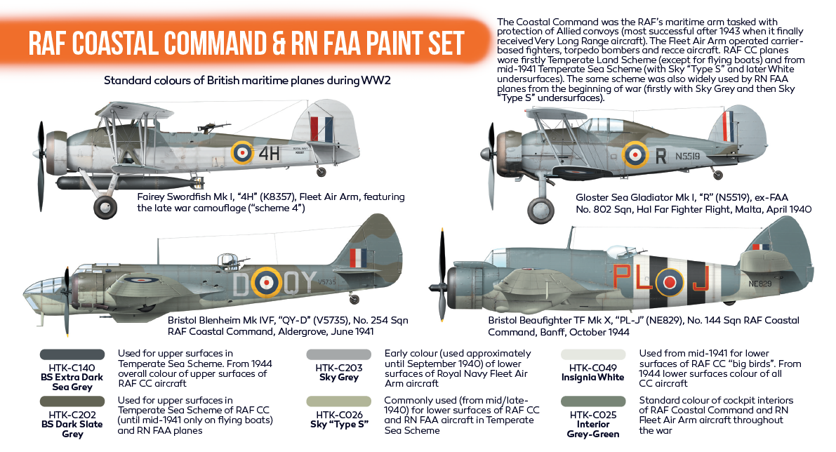 Hataka HTK-CS49 ORANGE LINE – RAF Coastal Command &amp;amp; RN FAA paint set 6x17ml – image 3