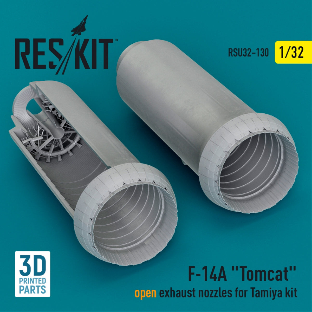 RESKIT RSU32-0130 F-14A &amp;quot;Tomcat&amp;quot; open exhaust nozzles for Tamiya kit (3D Printed) 1/32