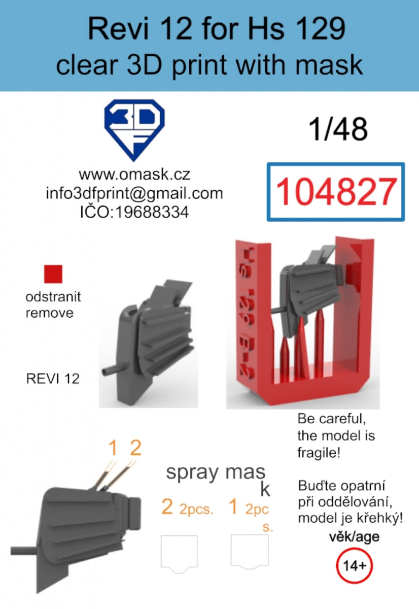 Omask 104827 Revi 12 for Hs 129 1/48 – zdjęcie 2