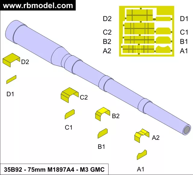 RB Model 35B92 75mm M1897A4 M3 GMC 1/35 – zdjęcie 4