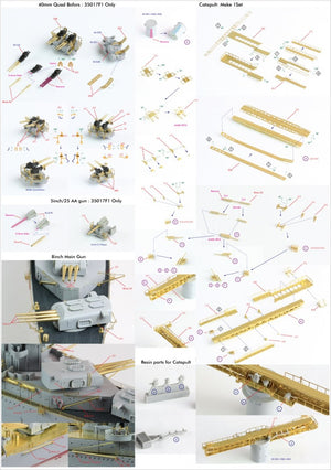 Pontos 37017F1 USS CA-35 Indianapolis 1945 Detail Up Set ADVANCED 1/350 – zdjęcie 7