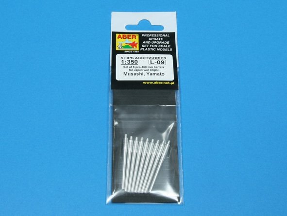 Aber 350L-09 Set of 9 pcs 460 mm barrels for Japanese ships Yamato and Musashi 1/350 – image 5