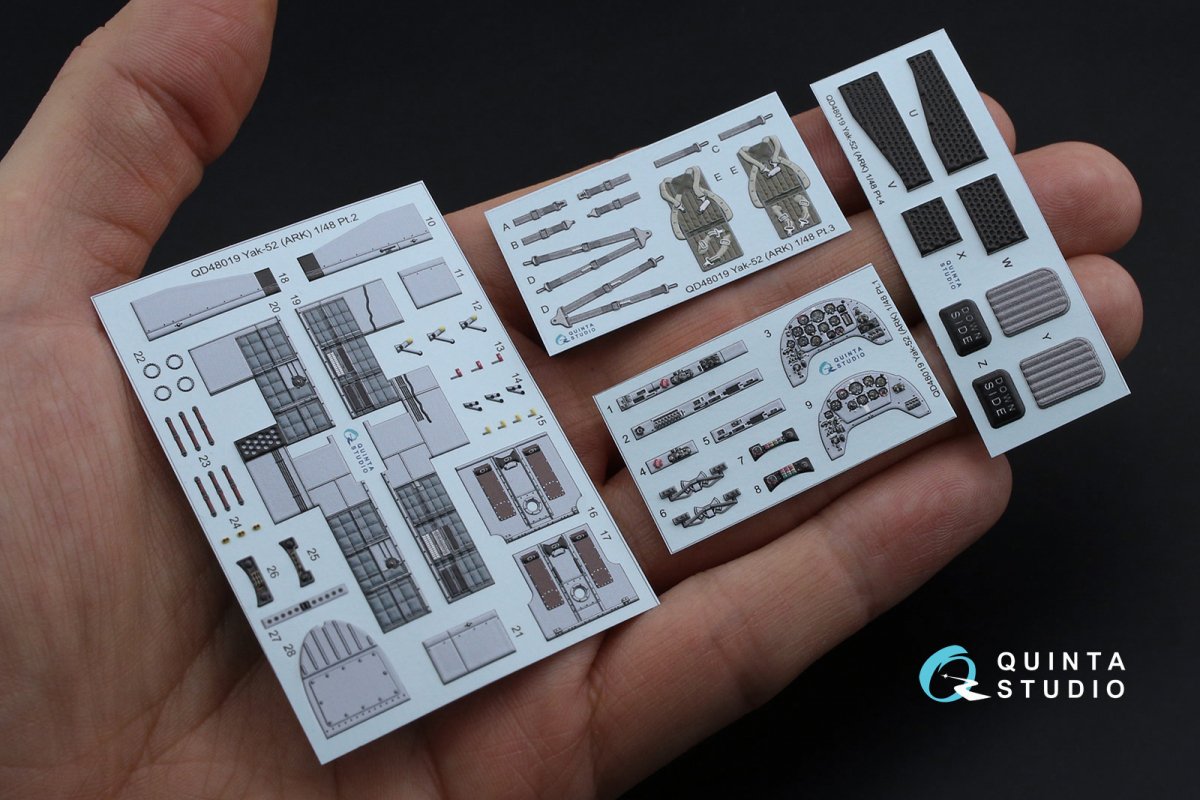Quinta Studio QD48019 Yak-52 3D-Printed &amp;amp; coloured Interior on decal paper (ARK) 1/48 – zdjęcie 3