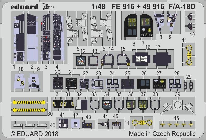 Eduard 49916 F/ A-18D interior KINETIC MODEL 1/48 – immagine 2
