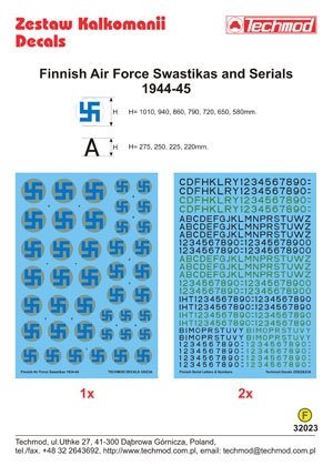 Techmod 32023 - Finnish Air Force Swastikas and Serials 1944-45 1/32 – zdjęcie 2