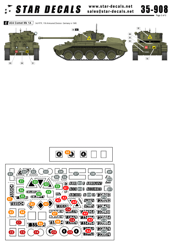 Star Decals 35-908 British Comets in Europe 1/35 – zdjęcie 2