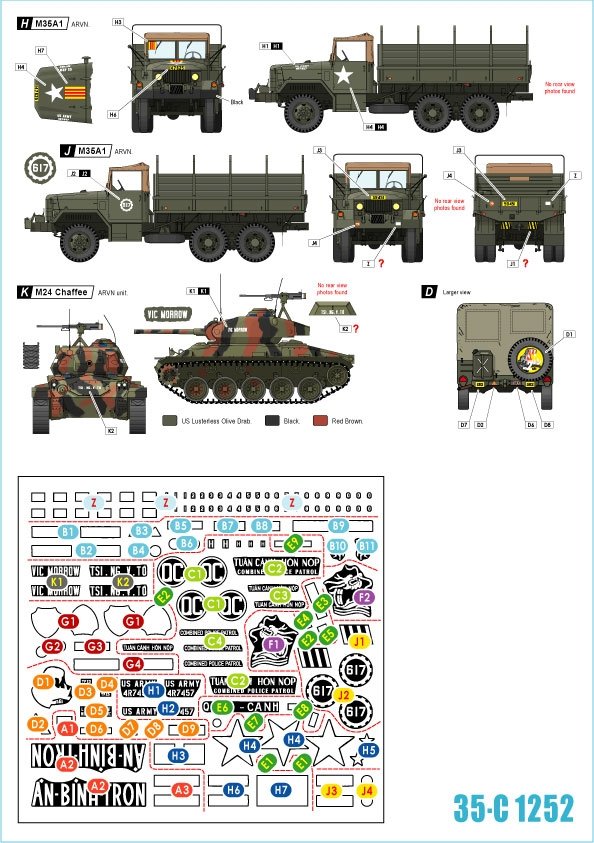 Star Decals 35-C1252 Vietnam #2. ARVN V-100 1 1/35 – image 2